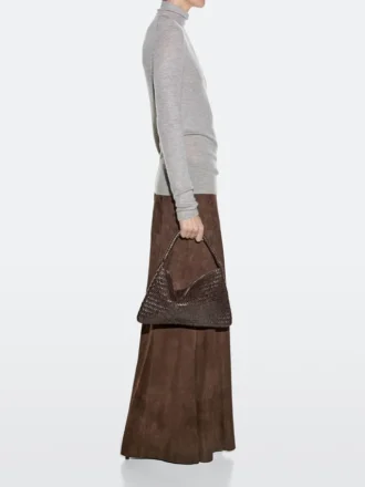 Bolso de hombro pequeño de cuero trenzado