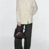 Bolso de hombro pequeño de piel napa Bolso de hombro pequeño de piel napa