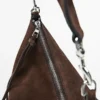 Bolso de media luna de piel serrada Bolso de media luna de piel serrada