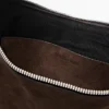 Bolso de media luna de piel serrada Bolso de media luna de piel serrada