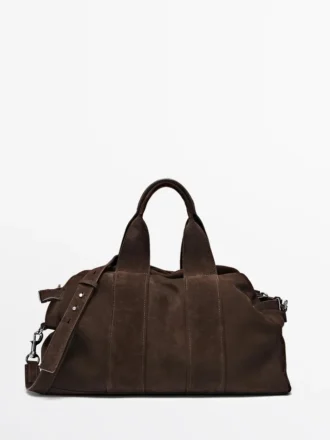 Bolso de viaje de piel de ante