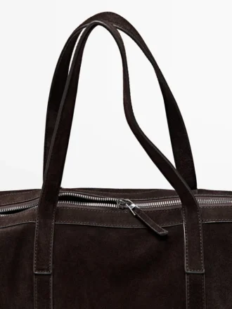 Bolso de viaje de piel de ante