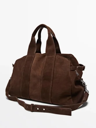 Bolso de viaje de piel de ante