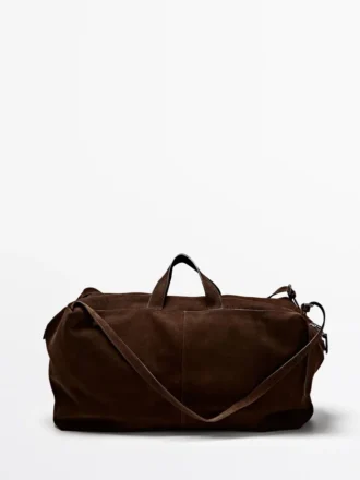 Bolso maxi de cuero gamuzado