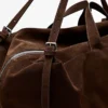 Bolso maxi de cuero gamuzado Bolso maxi de cuero gamuzado