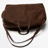 Bolso maxi de cuero gamuzado Bolso maxi de cuero gamuzado