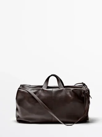 Bolso maxi tipo duffle de piel napa