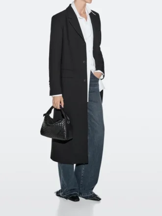 Bolso mediano de piel napa tejida