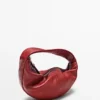 Bolso mini de media luna de piel napa Bolso mini de media luna de piel napa