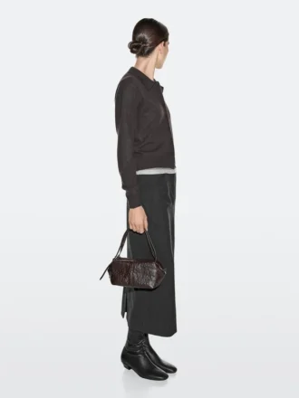 Bolso mini satchel de cuero texturado