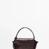 Bolso mini satchel de cuero texturado Bolso mini satchel de cuero texturado