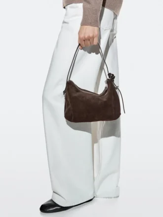 Bolso pequeño de piel de ante serraje