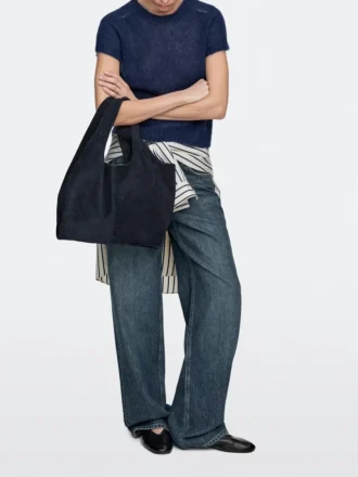 Bolso shopper mediano de piel serraje