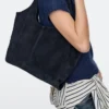 Bolso shopper mediano de piel serraje Bolso shopper mediano de piel serraje