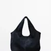 Bolso shopper mediano de piel serraje Bolso shopper mediano de piel serraje