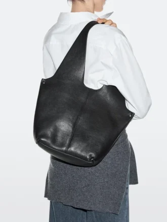 Bolso tote de piel napa