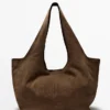 Bolso tote maxi de piel serraje Bolso tote maxi de piel serraje