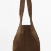 Bolso tote maxi de piel serraje Bolso tote maxi de piel serraje
