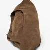Bolso tote maxi de piel serraje Bolso tote maxi de piel serraje