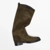 Botas de montar de gamuza aceitada con abertura Botas de montar de gamuza aceitada con abertura
