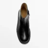 Botines de cuero con forro de gamuza Botines de cuero con forro de gamuza