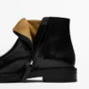 Botines de cuero con forro de gamuza Botines de cuero con forro de gamuza