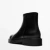 Botines de cuero con forro de gamuza Botines de cuero con forro de gamuza