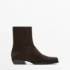 Botines de piel serraje cepillada Botines de piel serraje cepillada
