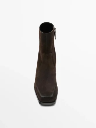 Botines de piel serraje cepillada Botines de piel serraje cepillada