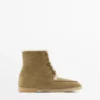 Botines planos de piel con forro Botines planos de piel con forro