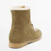 Botines planos de piel con forro Botines planos de piel con forro