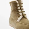 Botines planos de piel con forro Botines planos de piel con forro