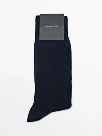 Calcetines de mezcla de algodón acanalados