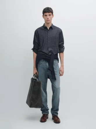 Camisa a cuadros de corte holgado