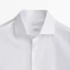Camisa de algodón de corte ajustado con puños dobles Camisa de algodón de corte ajustado con puños dobles