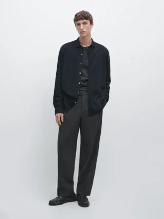 Camisa de corte regular en tejido melange