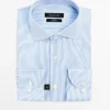 Camisa de sarga a rayas de corte ajustado Camisa de sarga a rayas de corte ajustado
