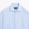 Camisa de sarga a rayas de corte ajustado Camisa de sarga a rayas de corte ajustado