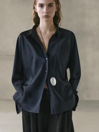 Camisa fluida de satén