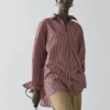 Camisa holgada con detalles a rayas Camisa holgada con detalles a rayas