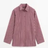 Camisa holgada con detalles a rayas Camisa holgada con detalles a rayas
