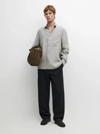Camisas 100 % lino con detalle de bolsillo