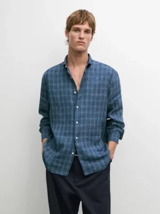 Camisas a cuadros 100 % lino
