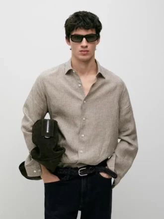 Camisas a cuadros 100 % lino