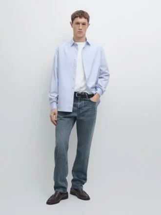 Camisas a rayas de corte regular 100 % algodón
