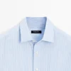 Camisas a rayas de corte regular 100 % algodón Camisas a rayas de corte regular 100 % algodón
