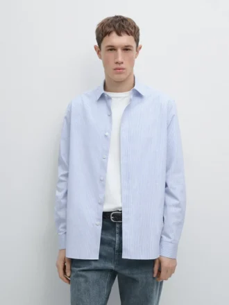 Camisas a rayas de corte regular 100 % algodón