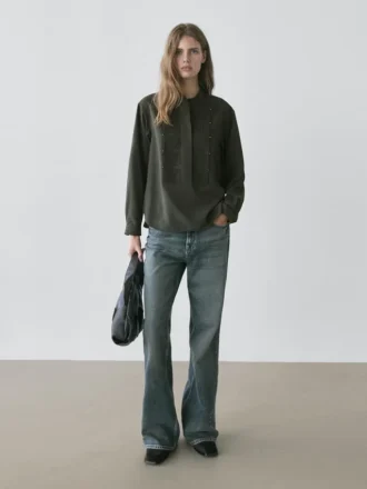 Camisas con pinzas y cuello alto