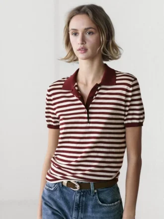 Camisas de algodón con detalles a rayas