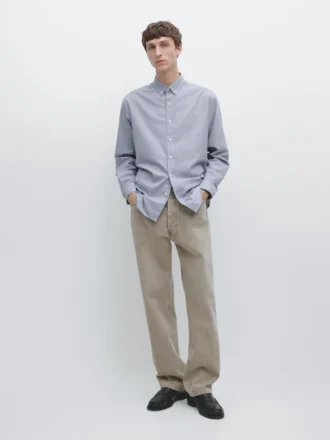 Camisas de algodón jaspeado de corte regular